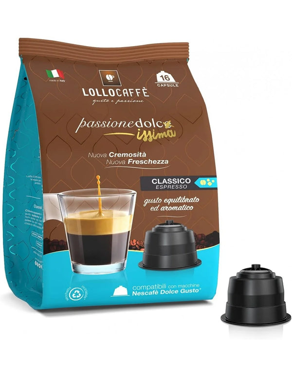 100 Kapseln Lollo Kaffee kompatibel Lavazza A Modo Mio Passionemio Klassische Espressomischung