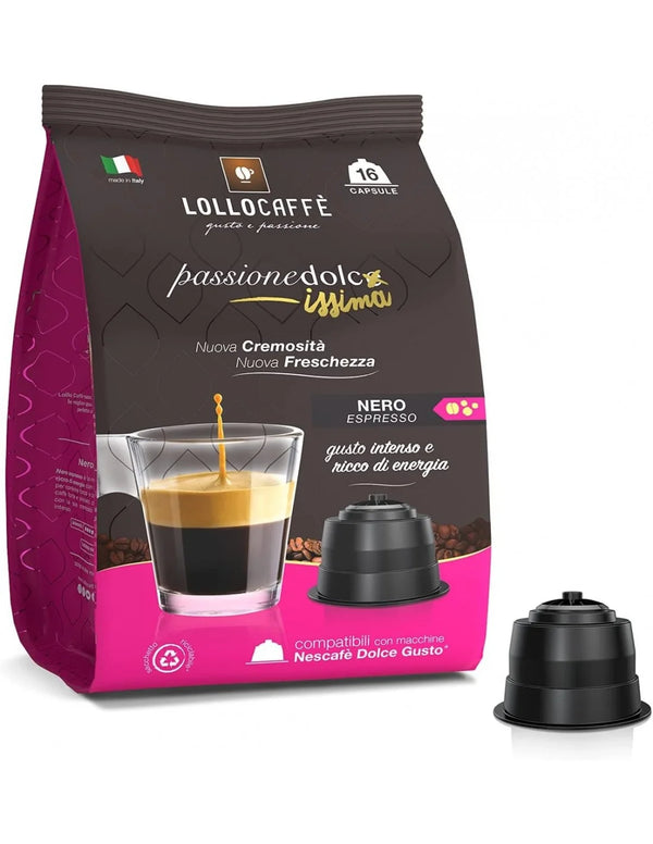 100 Kapseln Lollo Kaffee kompatibel Lavazza A Modo Mio Passionemio Black Espresso Blend