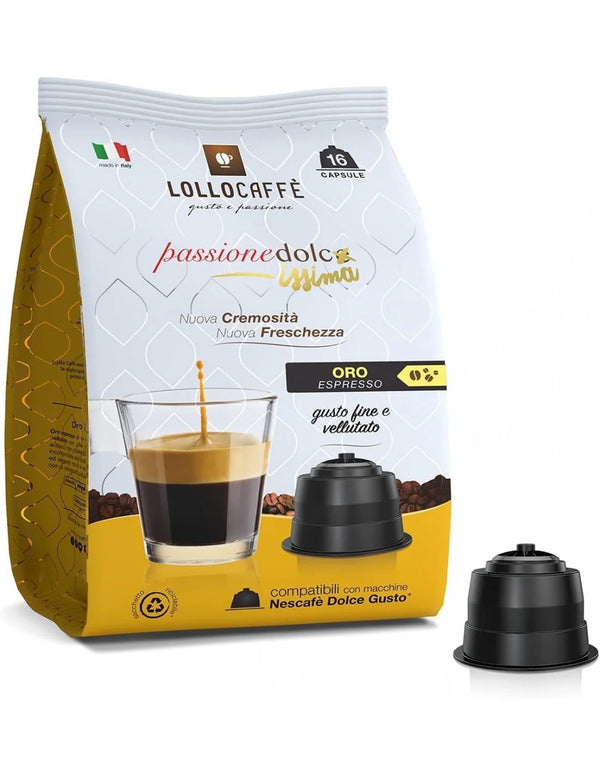 100 Kapseln Lollo Kaffee kompatible Lavazza A Modo Mio Passionemio Oro Espressomischung