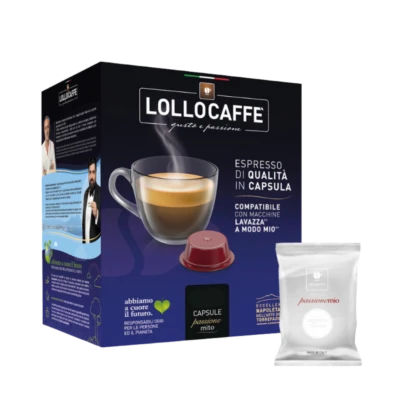 100 Kapseln Lollo Kaffee kompatibel Lavazza A Modo Mio Passionemio Silver Espresso Blend