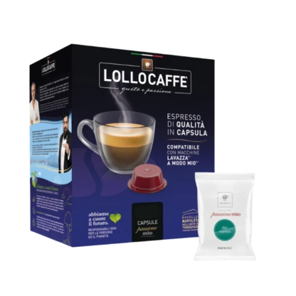 100 Kapseln Lollo Kaffee kompatible Lavazza A Modo Mio Passionemio Dek Espressomischung