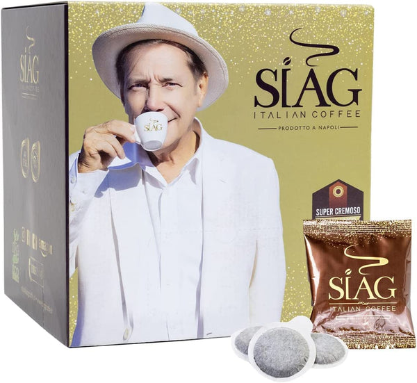 50 Cialde + Kit di Siag Caffè Miscela Qualità Oro Cremoso
