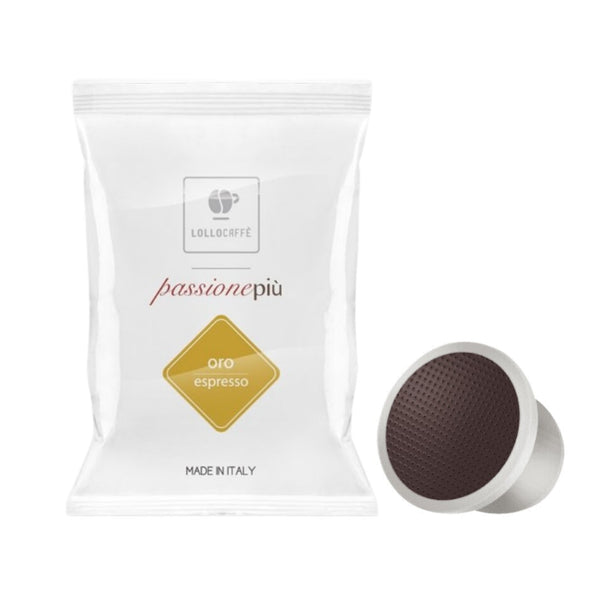 100 Kapseln Lollo Caffè kompatibel Uno System Oro Espresso Blend