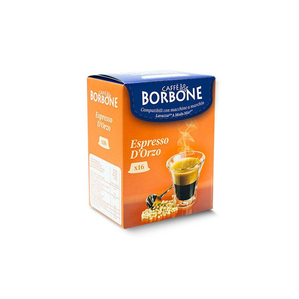 16 Gersten-Espresso-Kapseln Caffè Borbone kompatibel A Modo Mio
