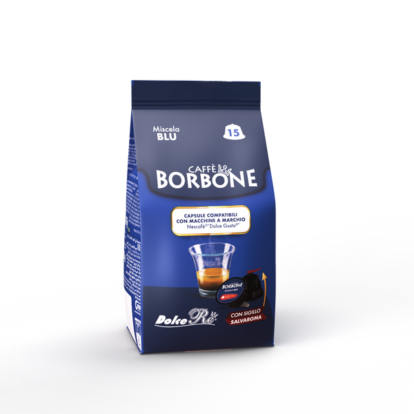 90 Kapseln Caffè Borbone Dolce Rè Blue Blend Kompatibel mit Dolce Gusto